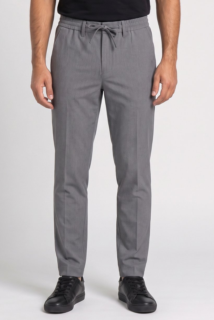 Men Regular Fit Heather Chino Pants, Grey