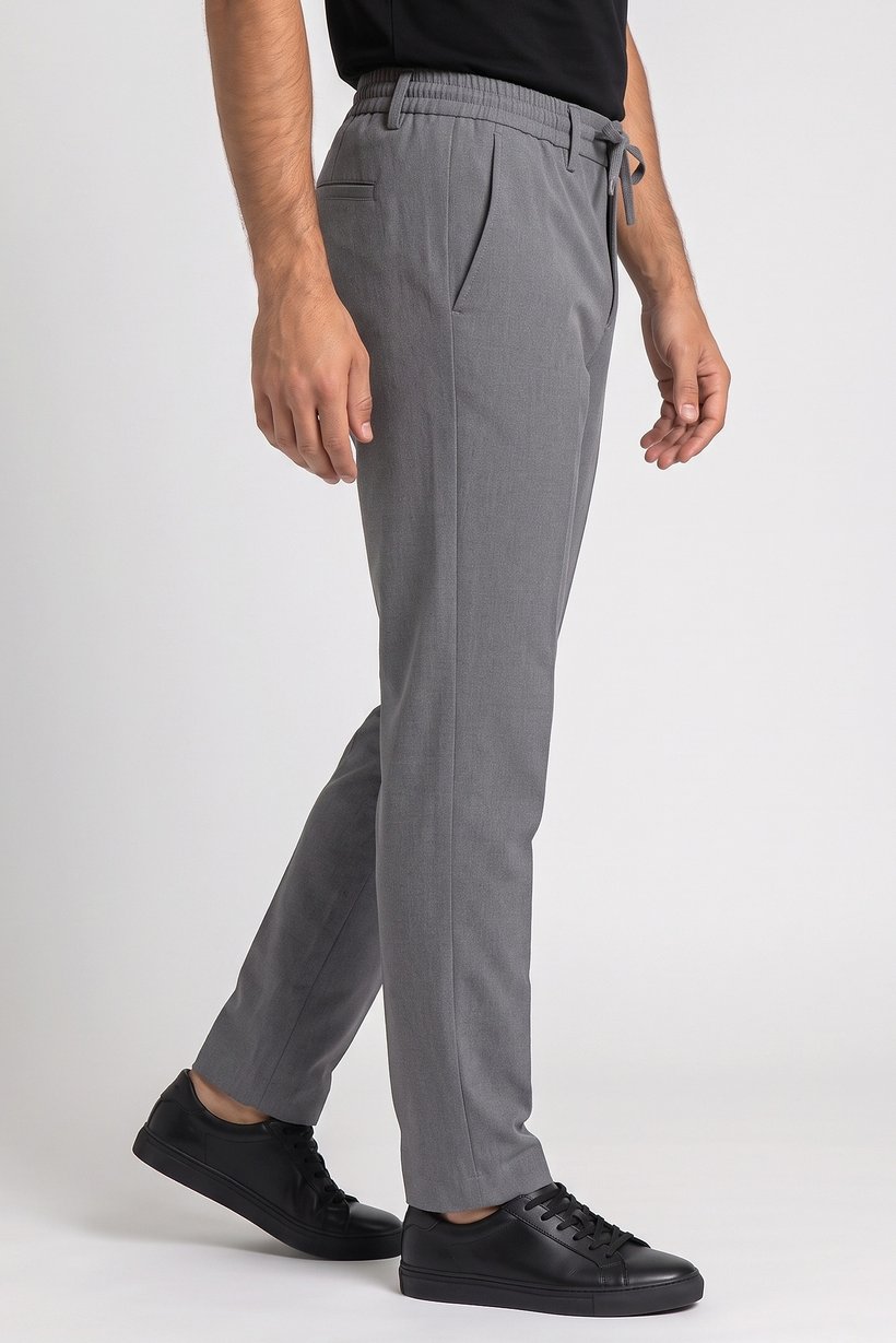 Men Regular Fit Heather Chino Pants, Grey