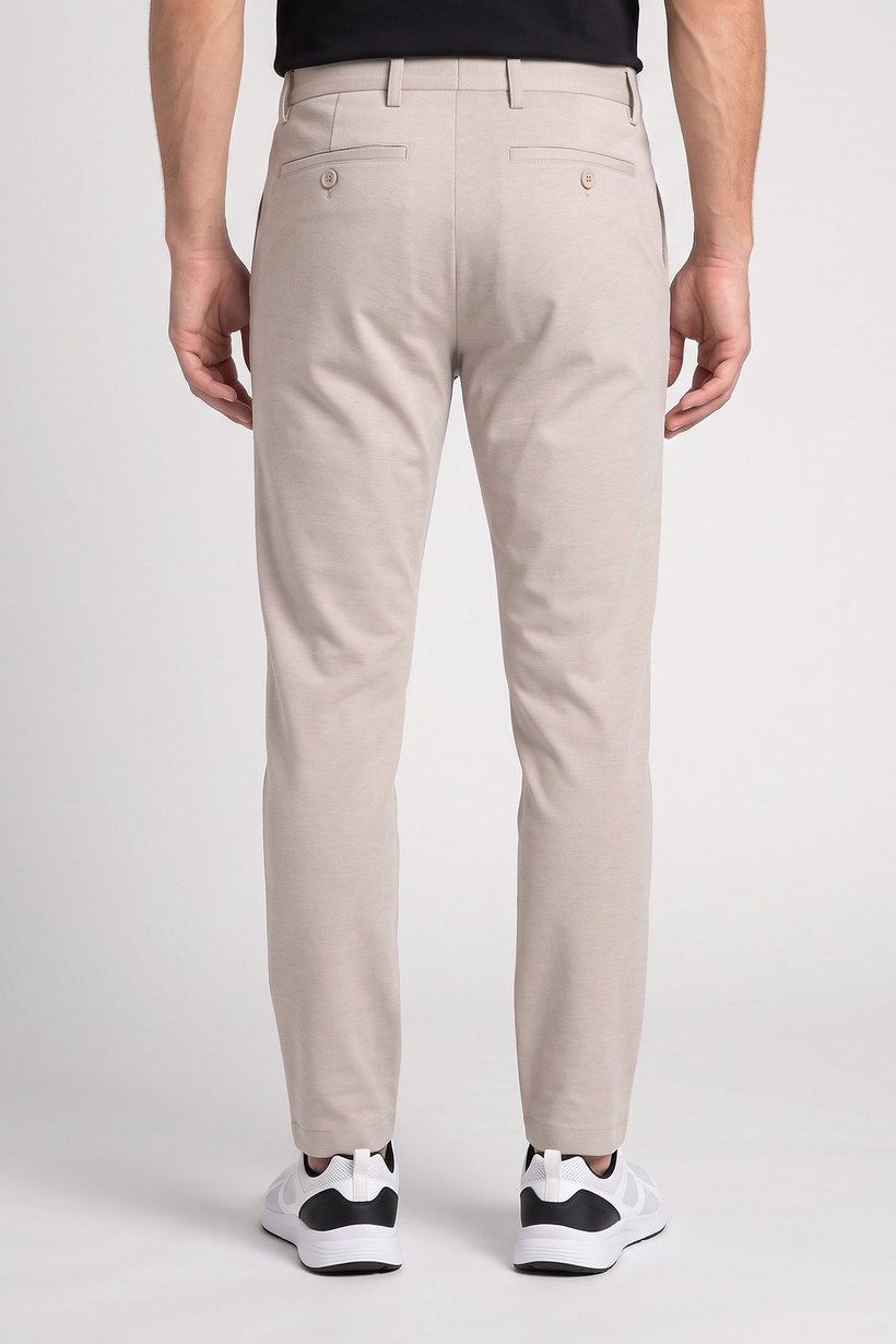 Men Skinny Fit Plain Chino Pants, Beige