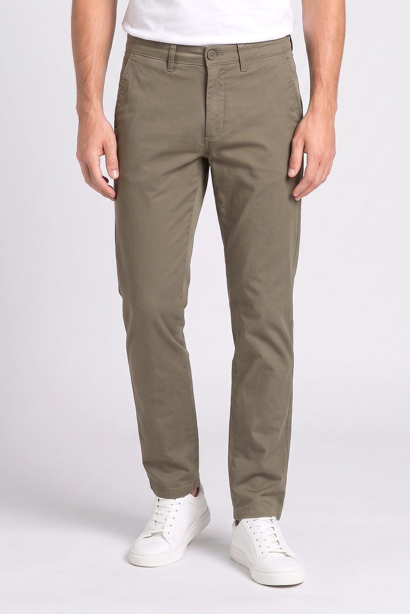 Men Straight Fit Solid Chino Pants, Olive