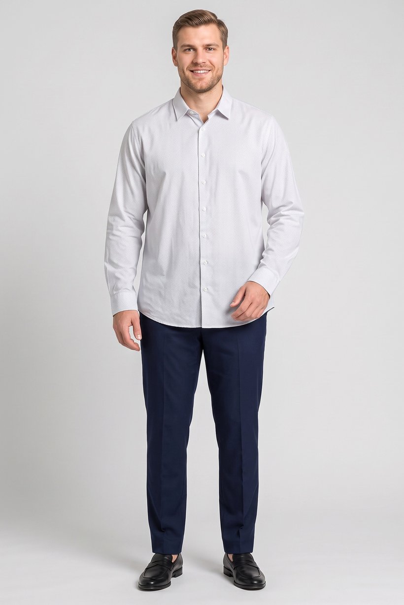 Men Regular Fit Micro Dots Long Sleeve Casual Shirt, Multicolor