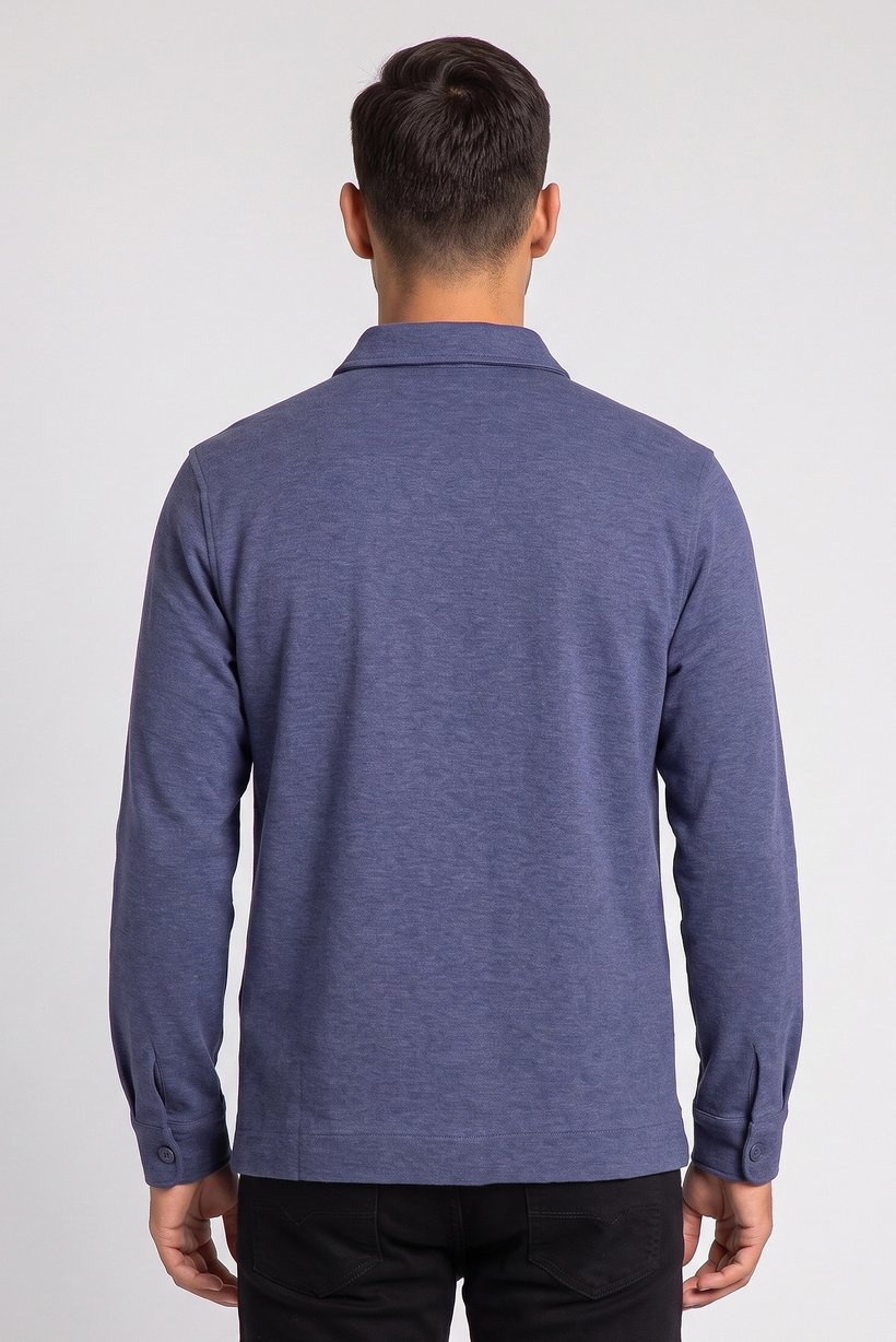 Men Regular Fit Solid Long Sleeve Casual Shirt, Navy