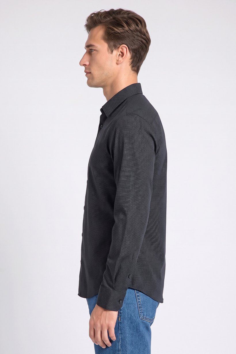 Men Regular Fit Micro Dots Long Sleeve Casual Shirt, Multicolor