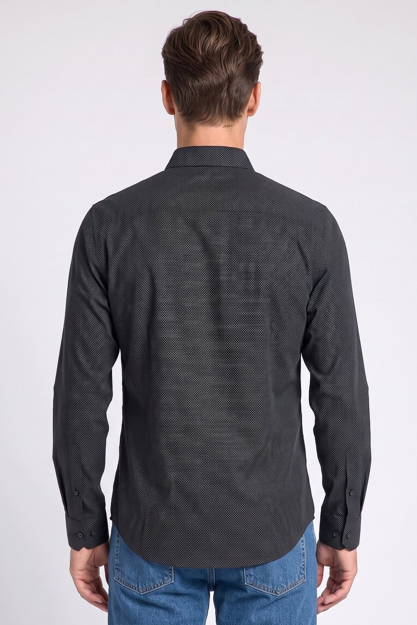 Men Regular Fit Micro Dots Long Sleeve Casual Shirt, Multicolor