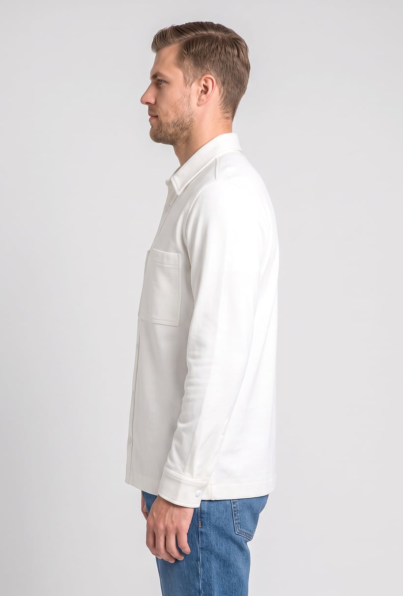 Men Regular Fit Long Sleeve Textured Casual Shirt, Off White