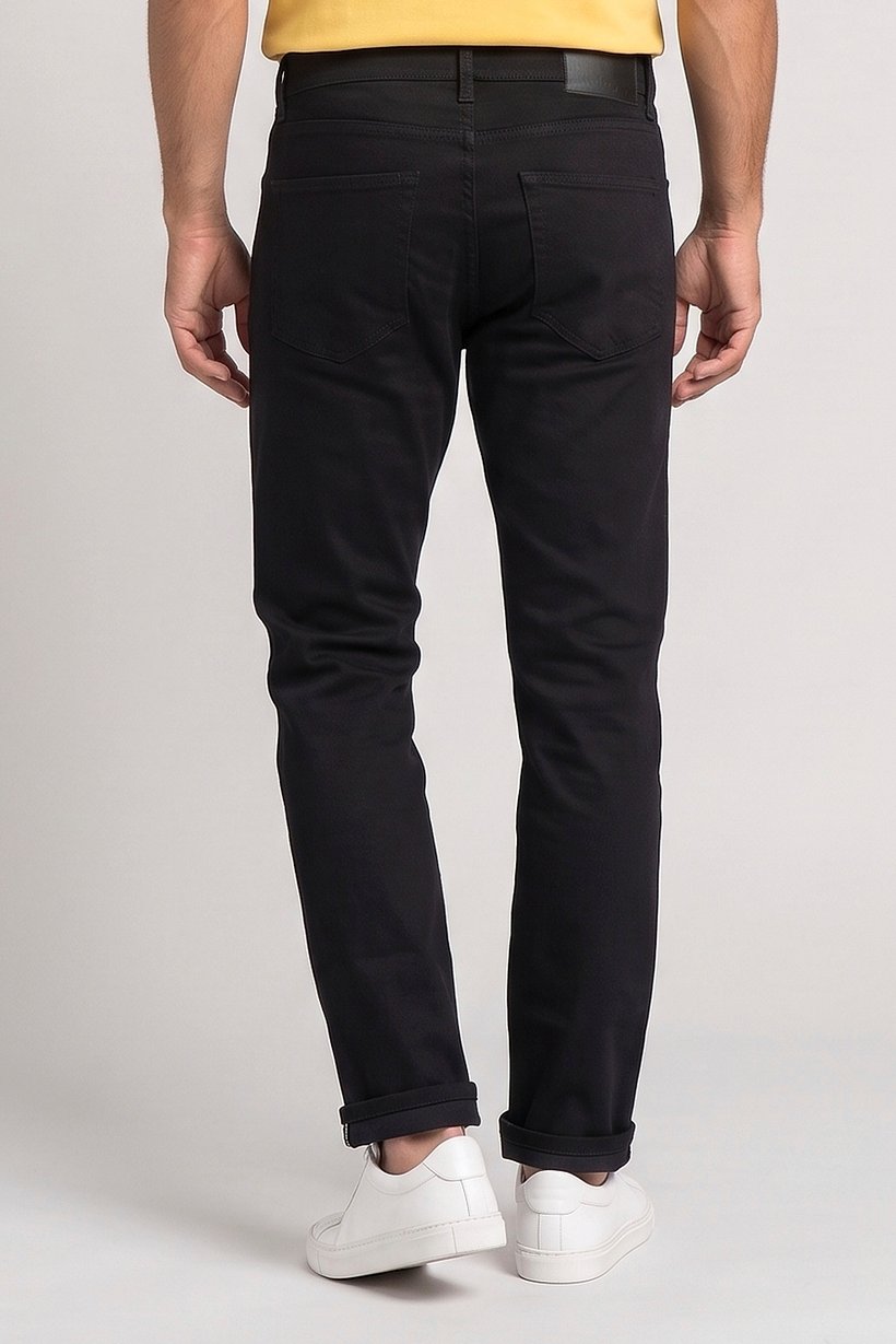 Men Straight Fit Solid Stretchable Jeans, Black