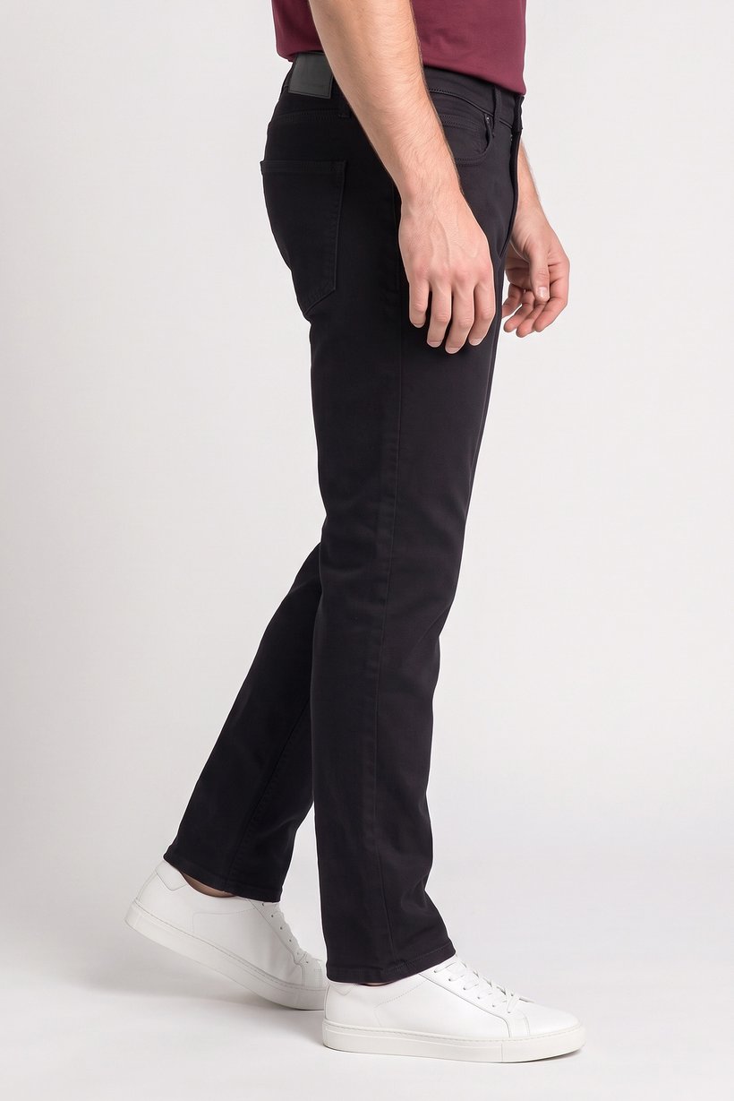 Men Straight Fit Washed Stretchable Jeans, Black