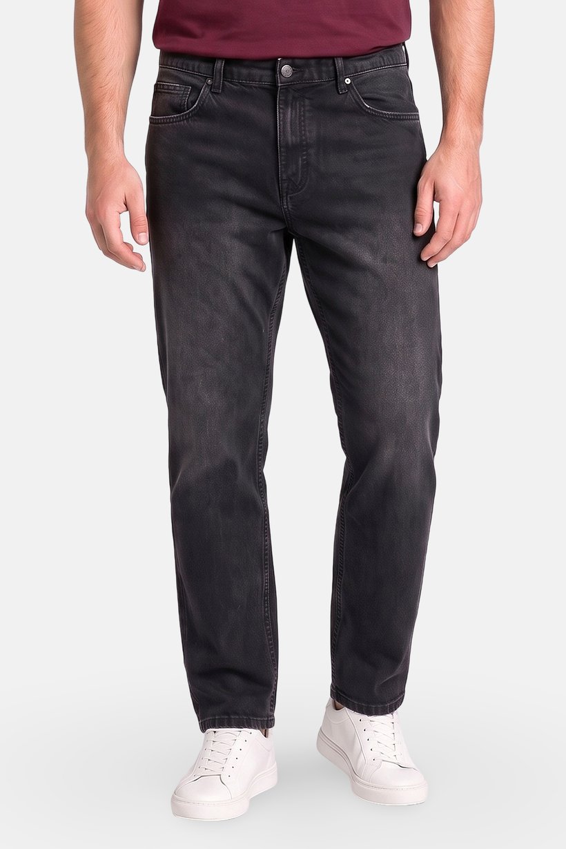 Men Baggy Fit  Non Stretchable Denim Jeans, Washed Black