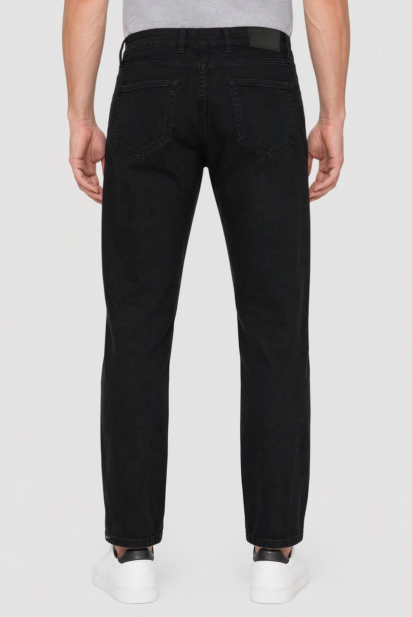 Men Regular Fit Solid Stretchable Jeans, Black