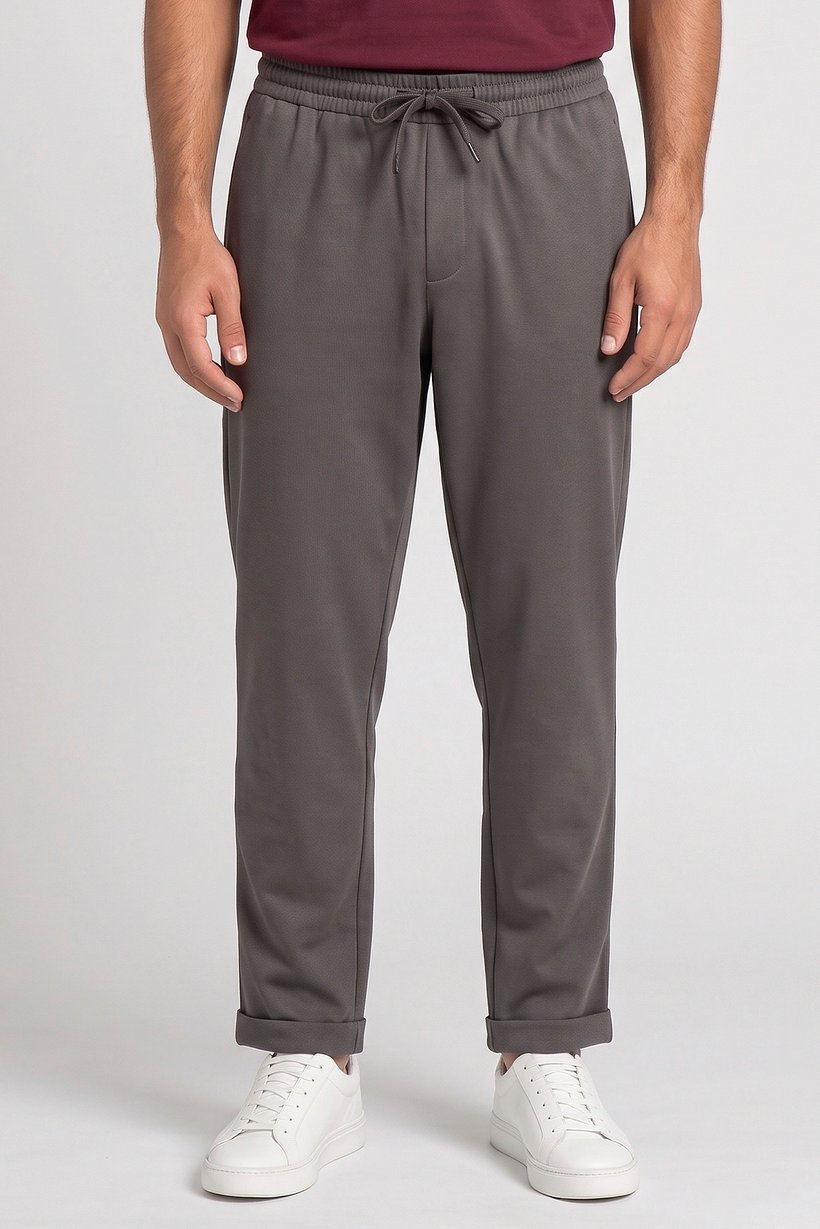 Men Regular Fit Solid Sweatpants, Grey