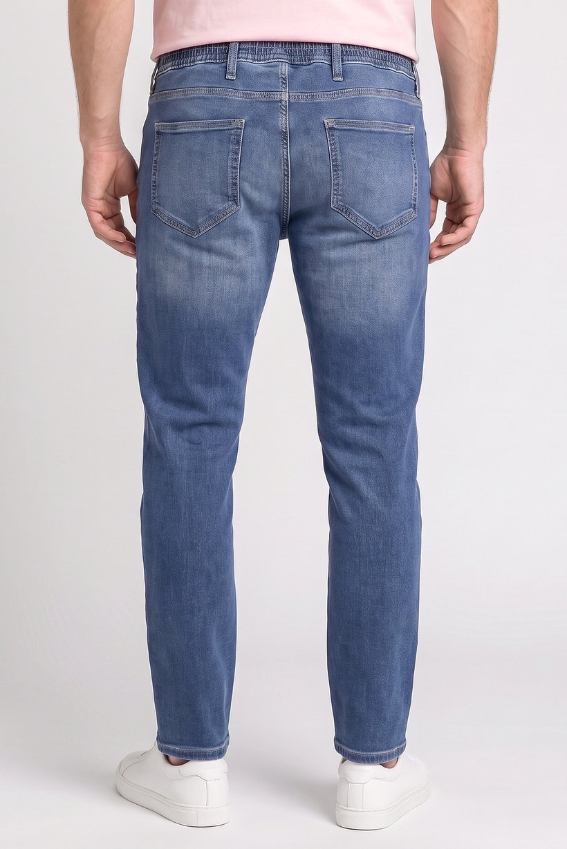 Men Slim Fit Washed Stretchable Jeans, Blue