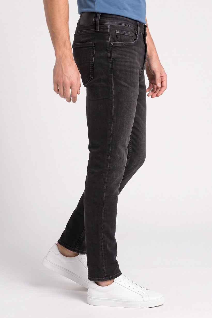 Men Slim Fit Solid Stretchable Jeans, Black