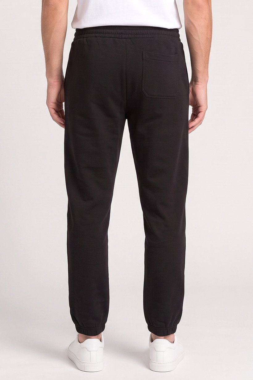 Men Oversized Solid Sweatpants, Black