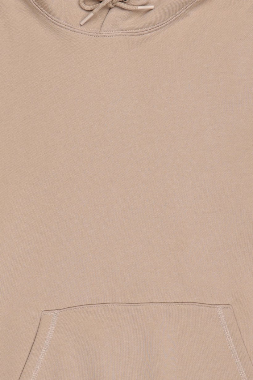 Men Long Sleeve Solid Hoodie, Dark Beige