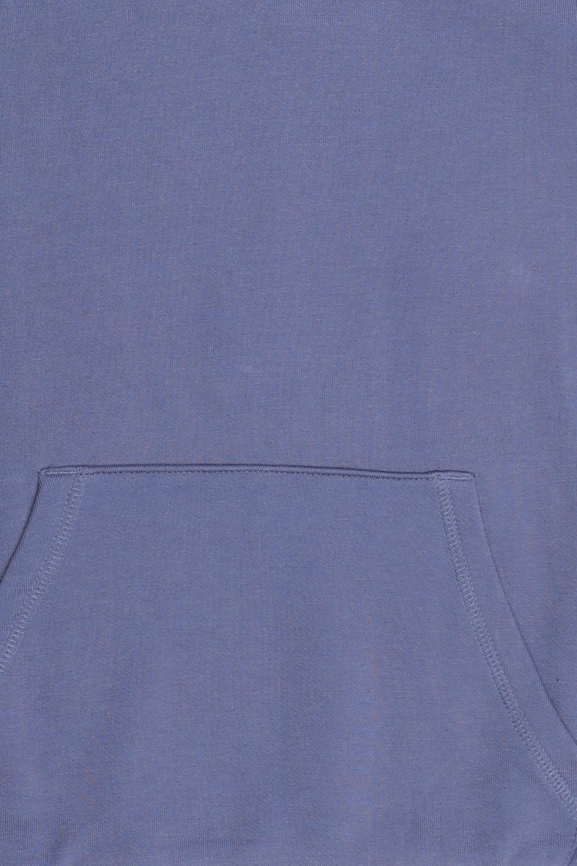 Men Solid Long Sleeve Hoodie, Slate Blue