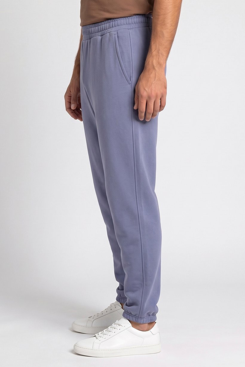 Men Oversized Solid Jogger Pants, Slate Blue