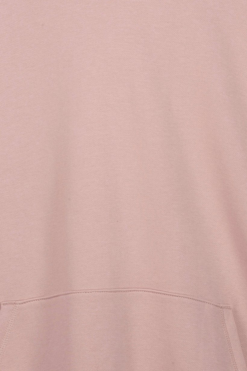 Men Long Sleeve Solid Hoodie, Dusty Pink