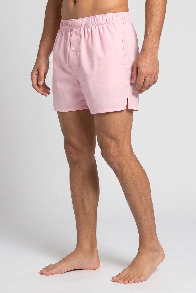 Men Solid Pull On Boxer, Light Pink