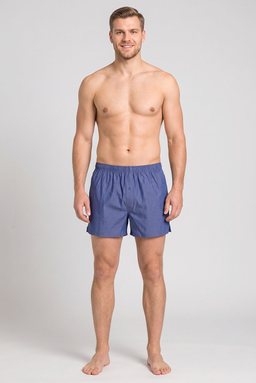 Men Solid Pull On Boxer, Blue