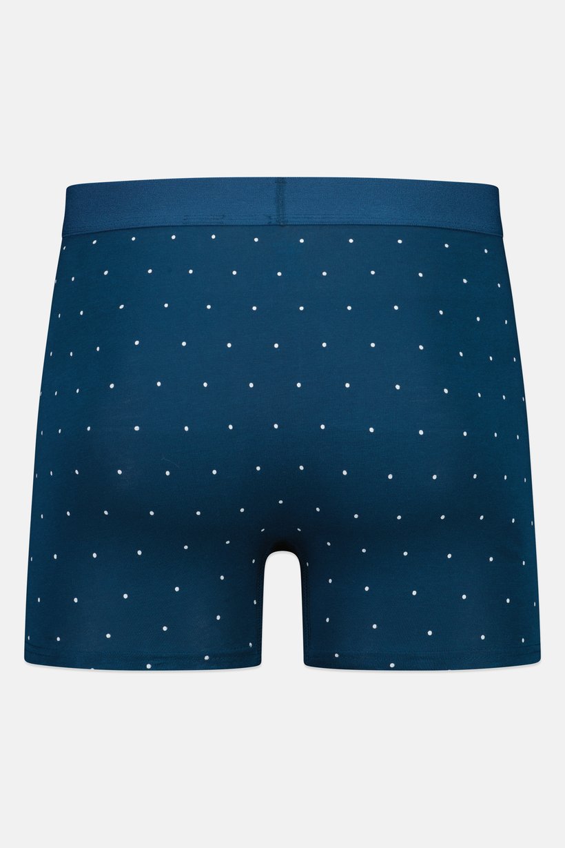 Men Polka Dot Pull On Boxer, Teal Blue