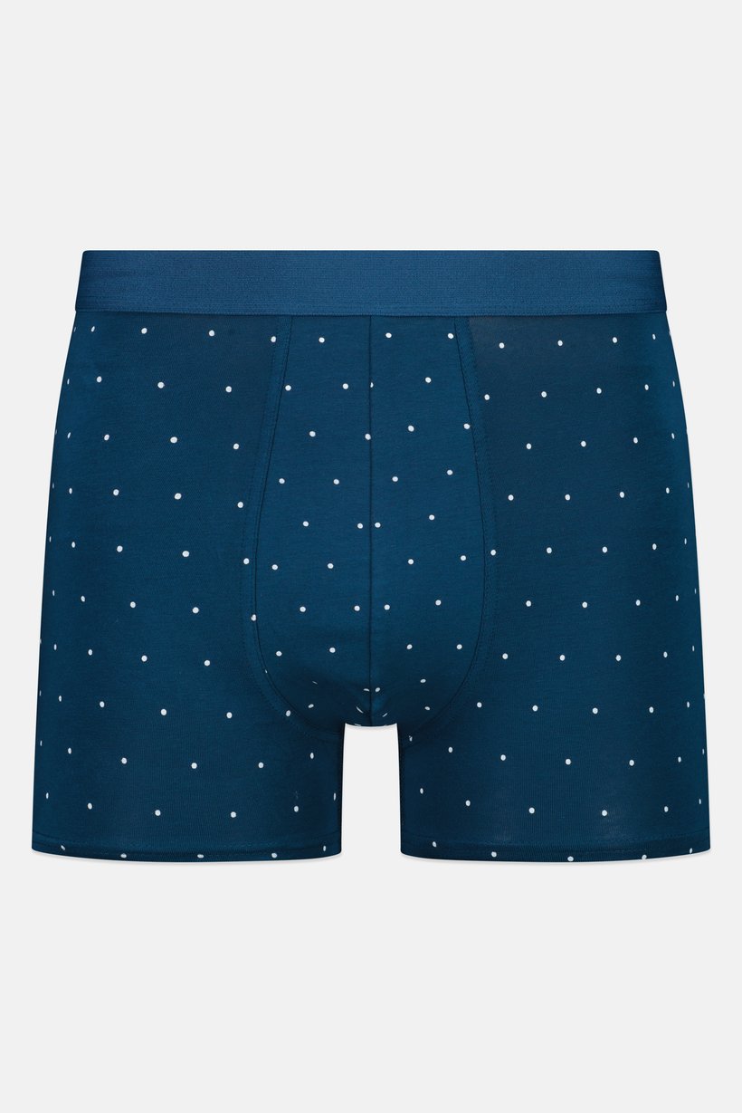Men Polka Dot Pull On Boxer, Teal Blue