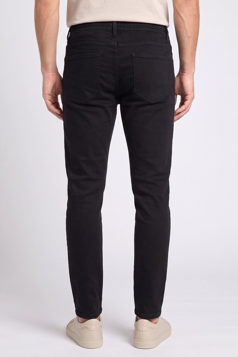 Men Slim Fit Washed Stretchable Denim Jeans, Black