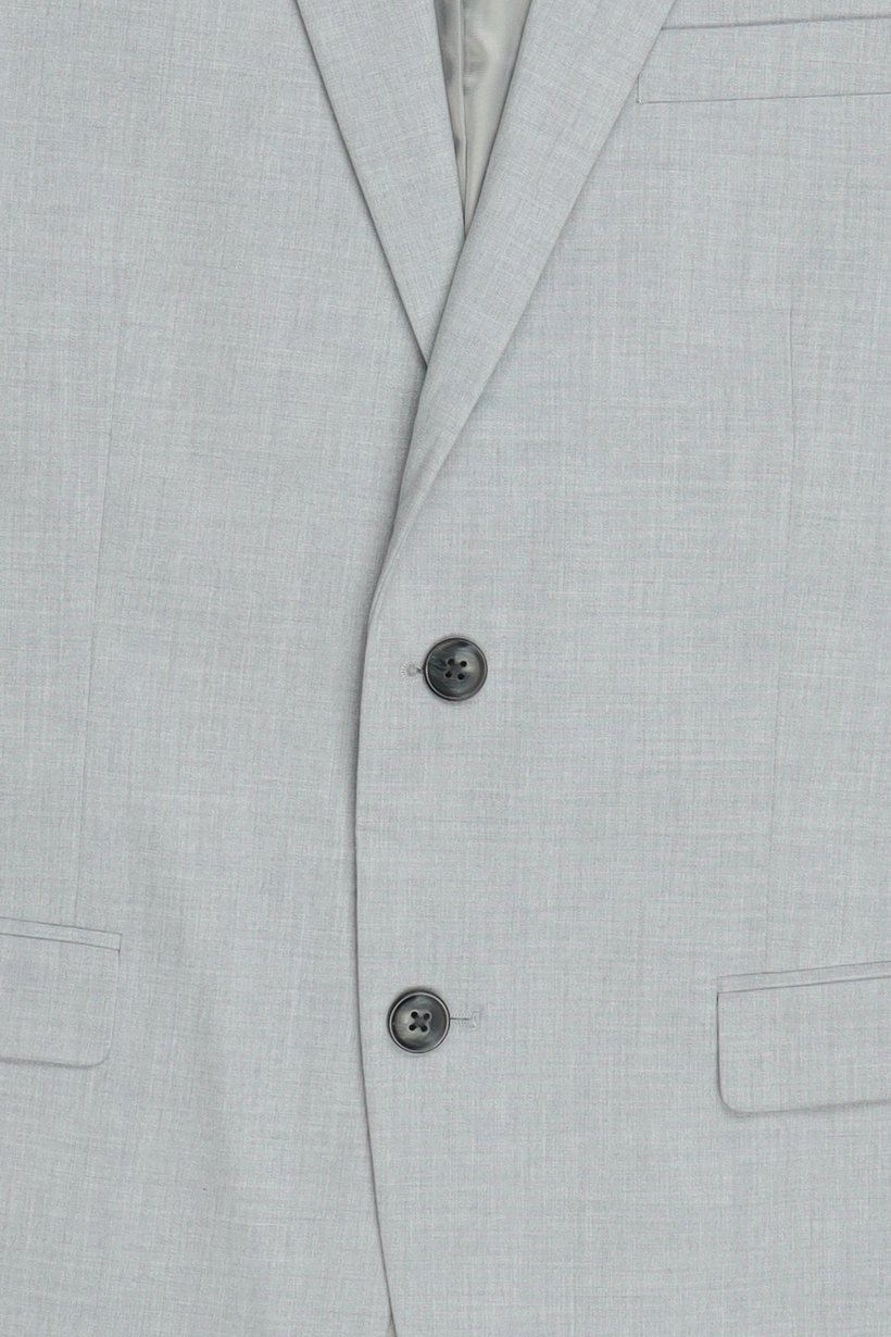 Men Slim Fit Plain Casual Blazer, Light Grey