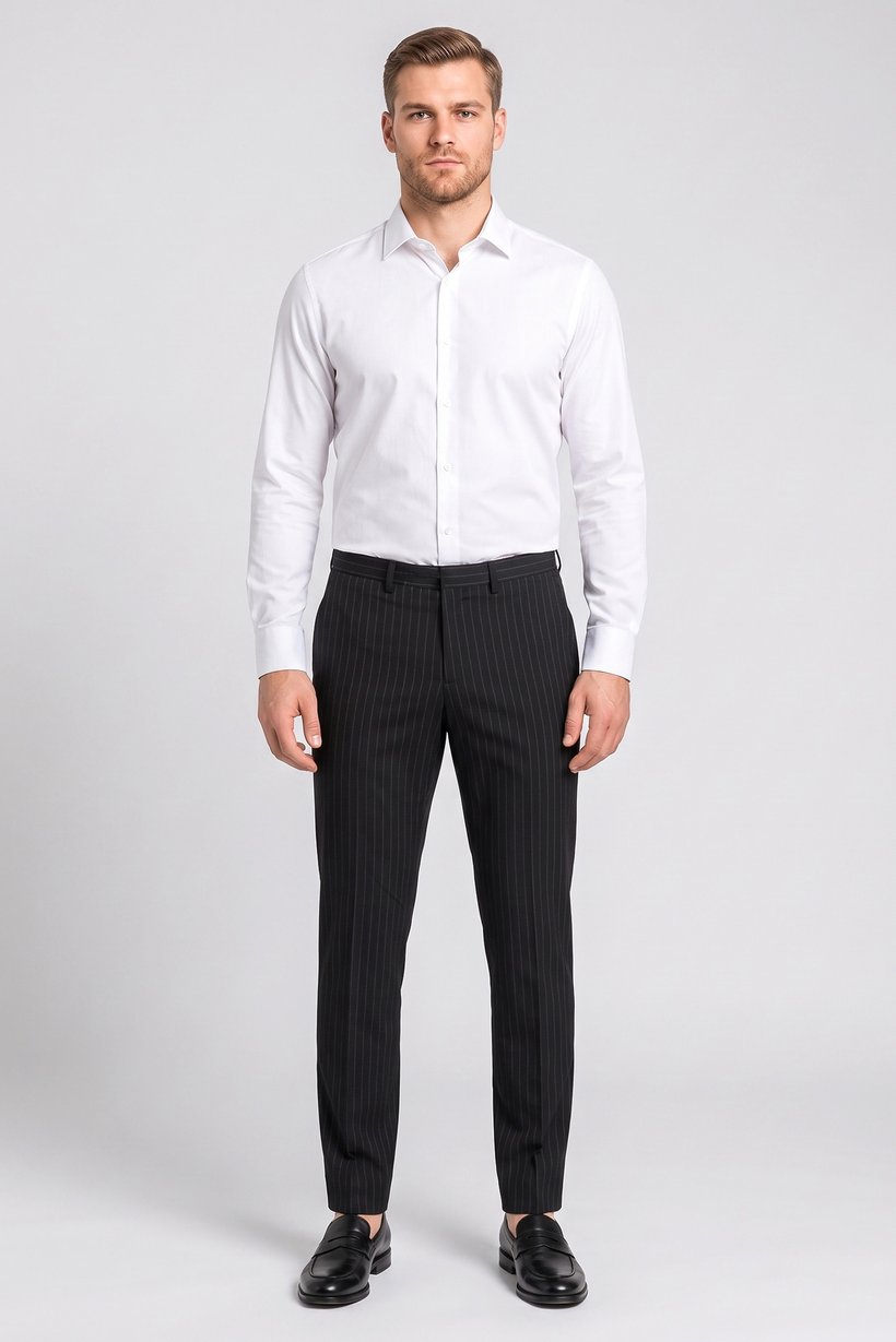Men Slim Fit Stripe Dress Pants, Multicolor