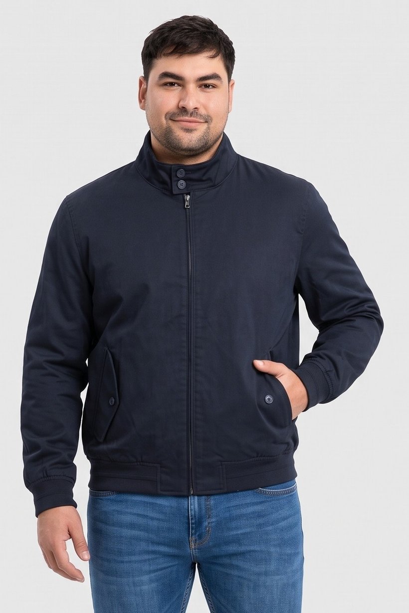 Men Plain Parka Jacket, Navy