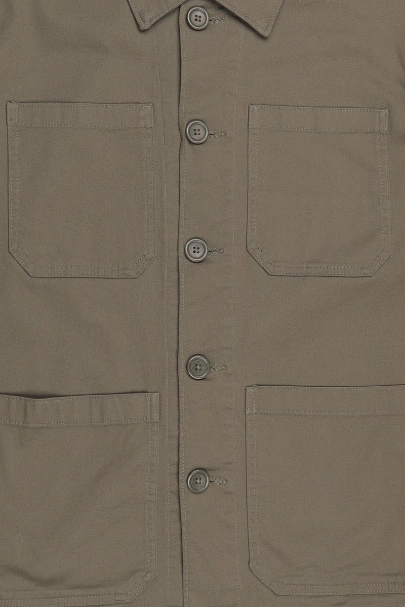 Men Long Sleeve Solid Jacket Shirt, Olive