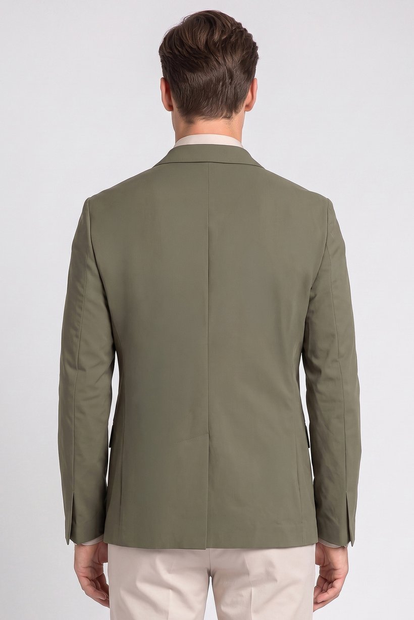 Men Regular Fit Solid Casual Blazer, Khaki