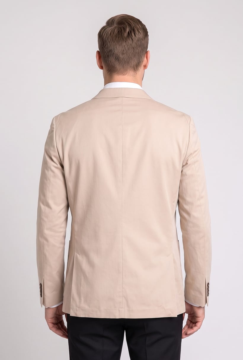 Men Slim Fit Long Sleeve Plain Casual Blazer Jacket, Beige