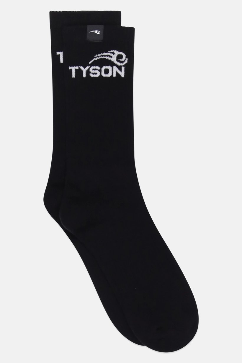 Celio x Tyson Men Brand Logo Crew Socks, Black