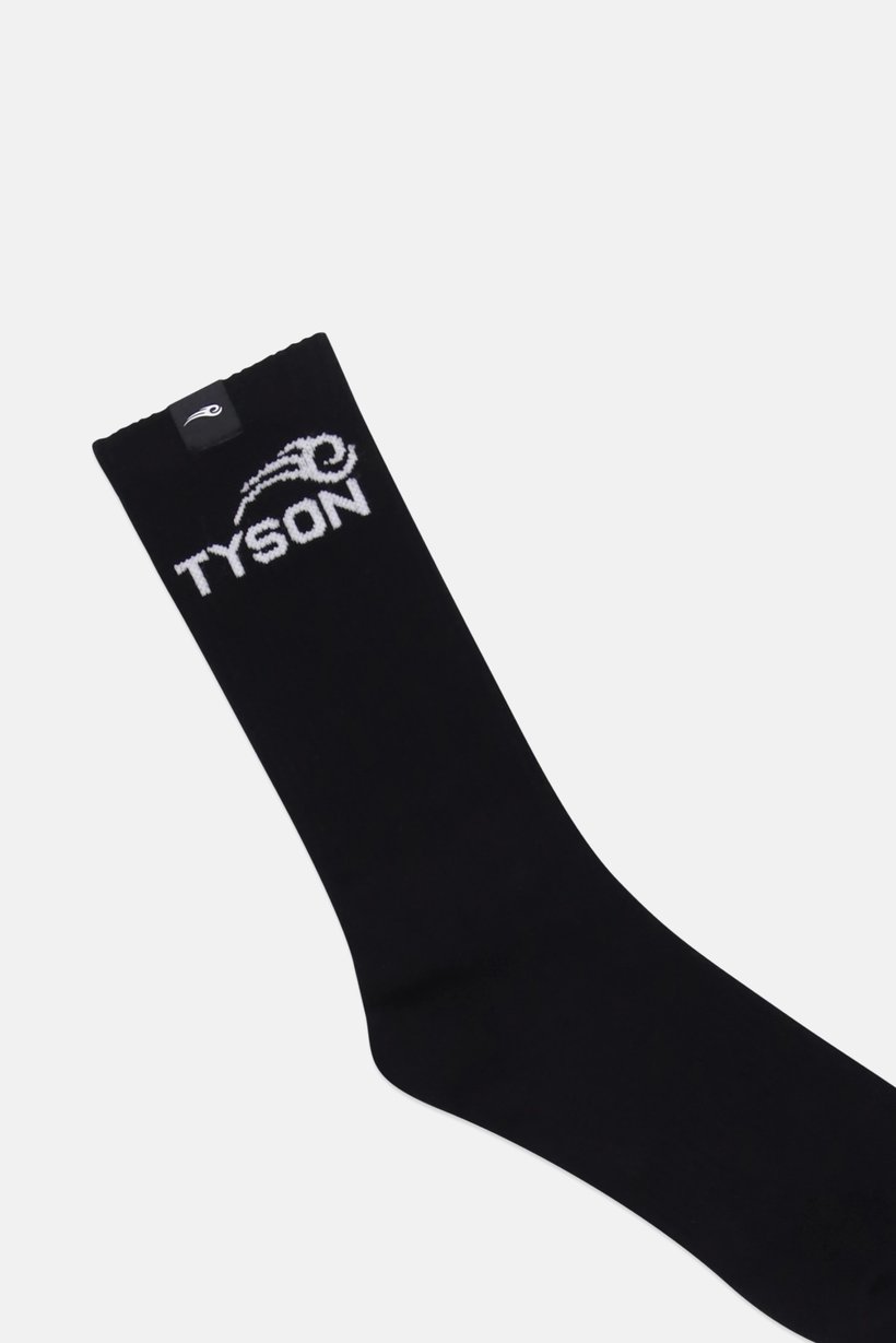 Celio x Tyson Men Brand Logo Crew Socks, Black