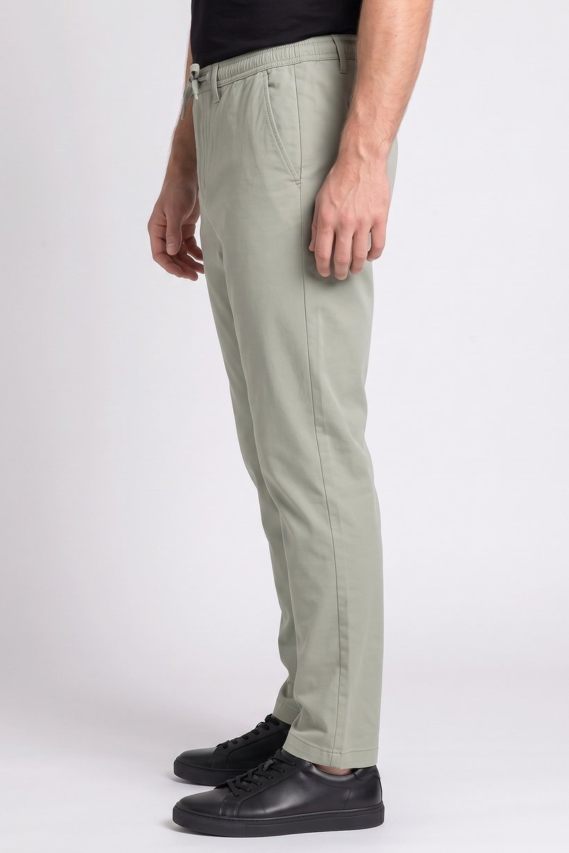 Men Slim Fit Plain Straight Leg Pant, Sage Green