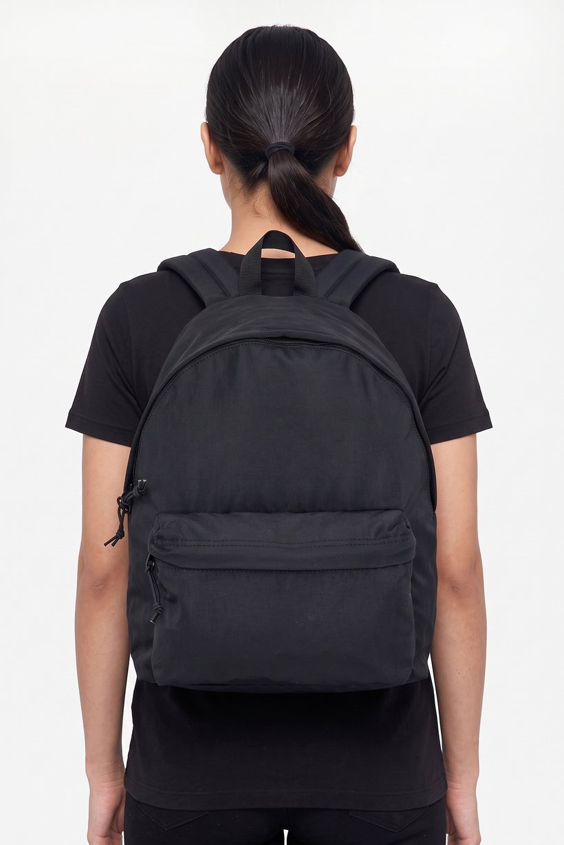 Women Plain Backpack, Black