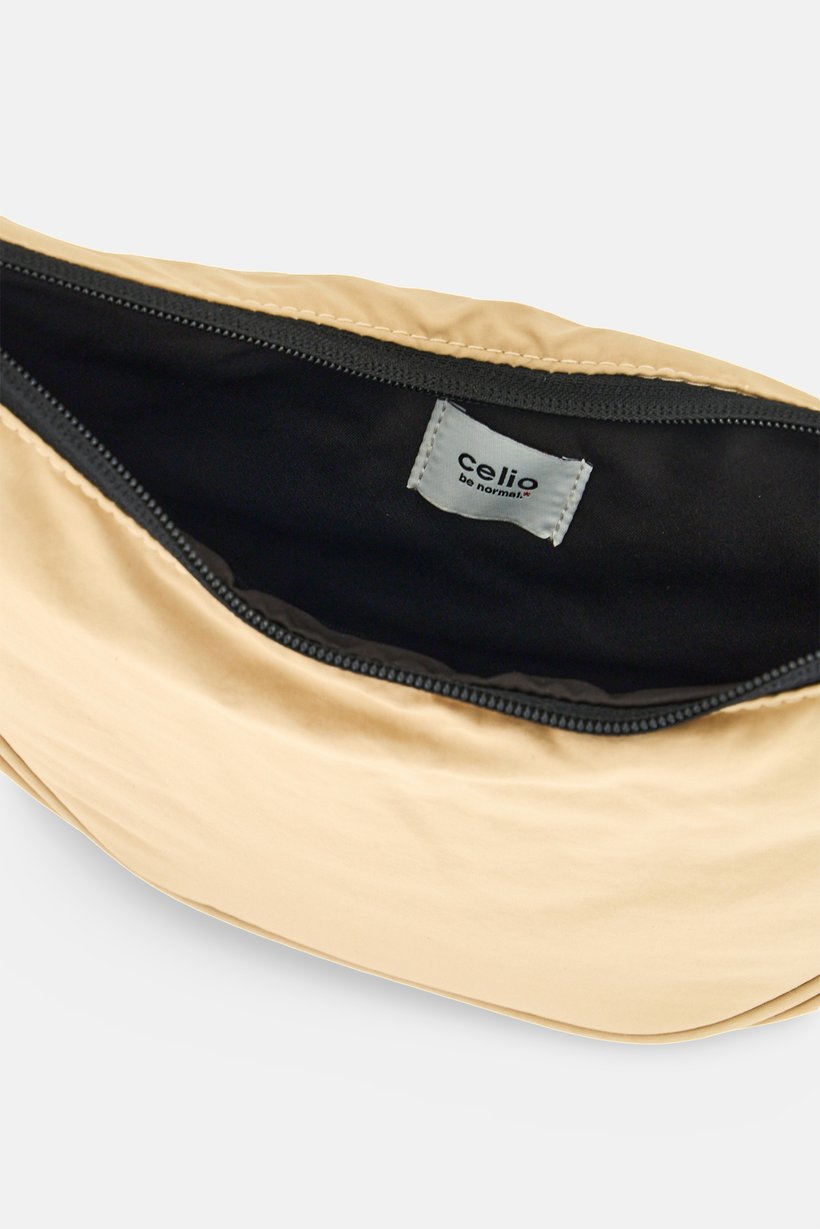 Men Plain Cross Body Bag, Beige