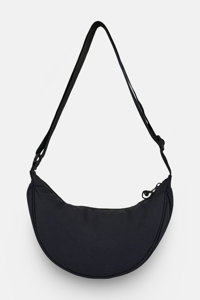 Men Plain Cross Body Bag, Black