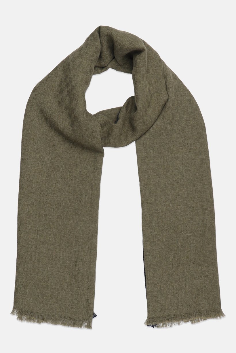 Men Textured Scarf, Olive