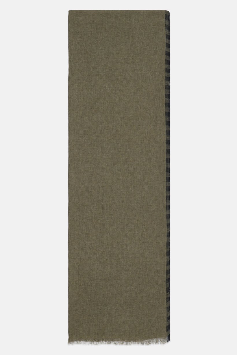 Men Textured Scarf, Olive