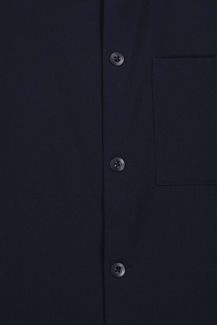 Men Oversized Long Sleeve Solid Casual Shirt, Navy