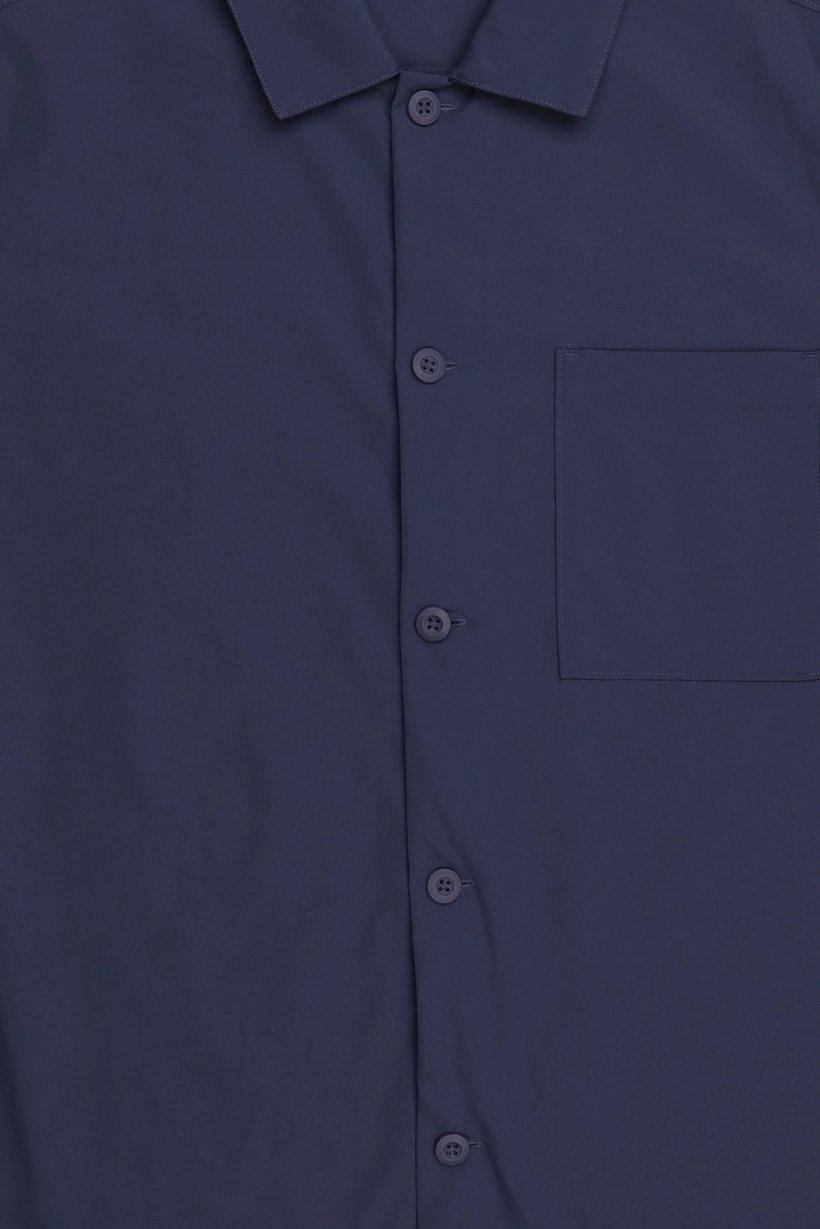 Men Regular Fit Long Sleeve Plain Casual Shirt, Deep Navy