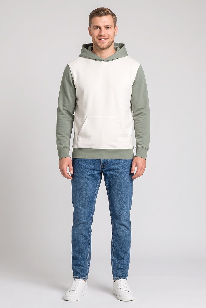 Men Solid Long Sleeve Hoodie, Multicolor