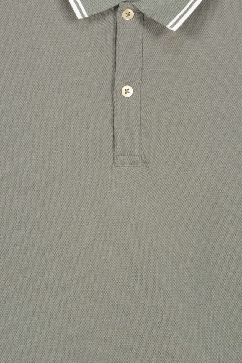 Men Regular Fit Short Sleeve Plain Polo Shirt, Sea Sage