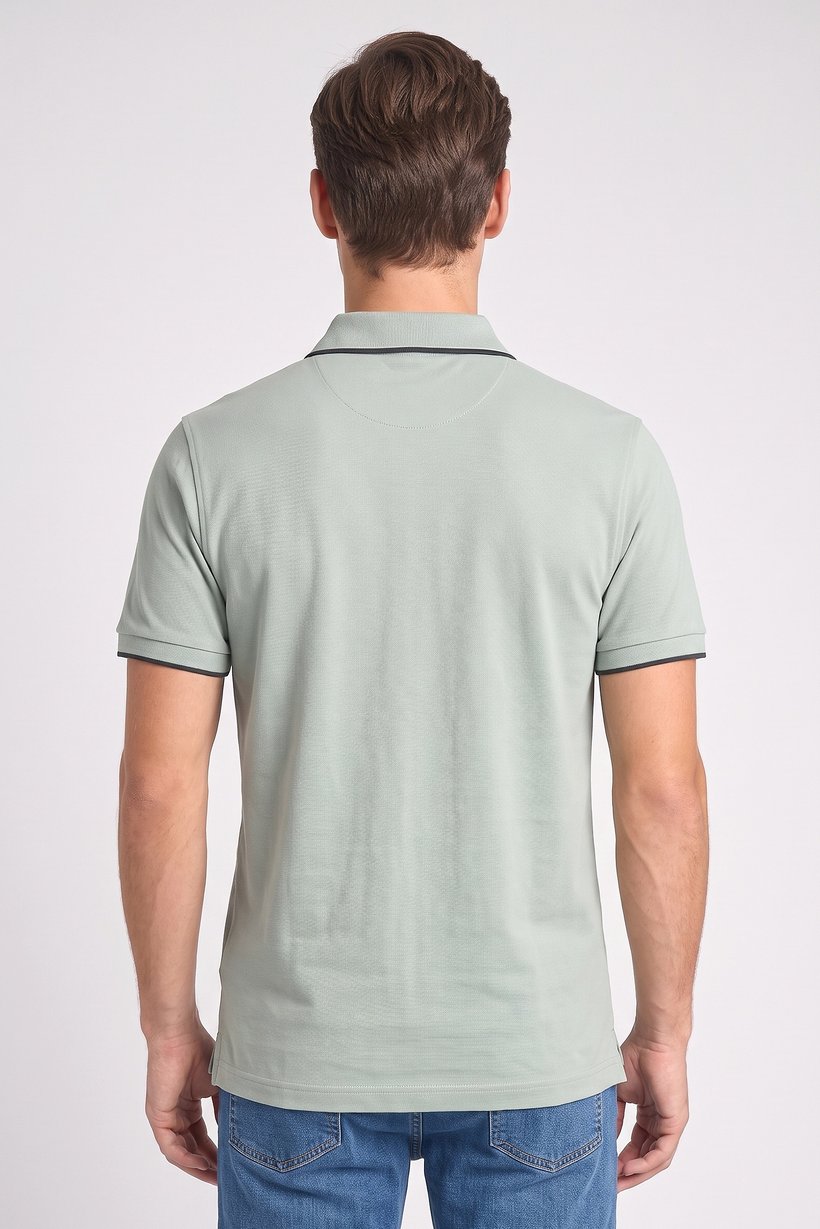 Men Regular Fit Solid Short Sleeve Polo Shirt, Green