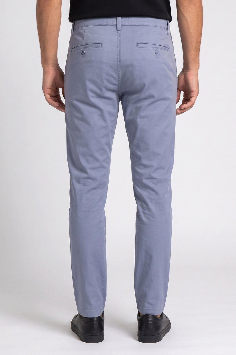 Men Slim Fit Solid Chino Pants, Light Blue