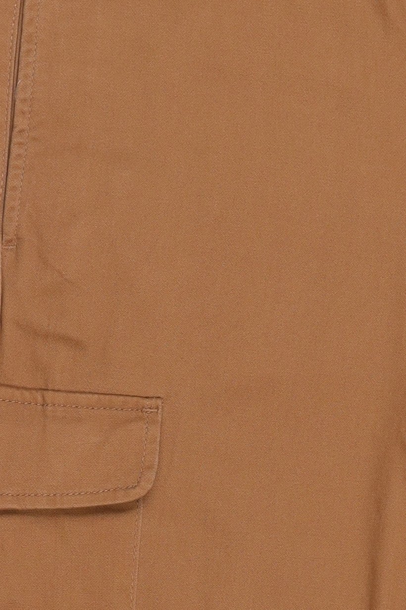 Men Slim Fit Solid Cargo Pants, Brown