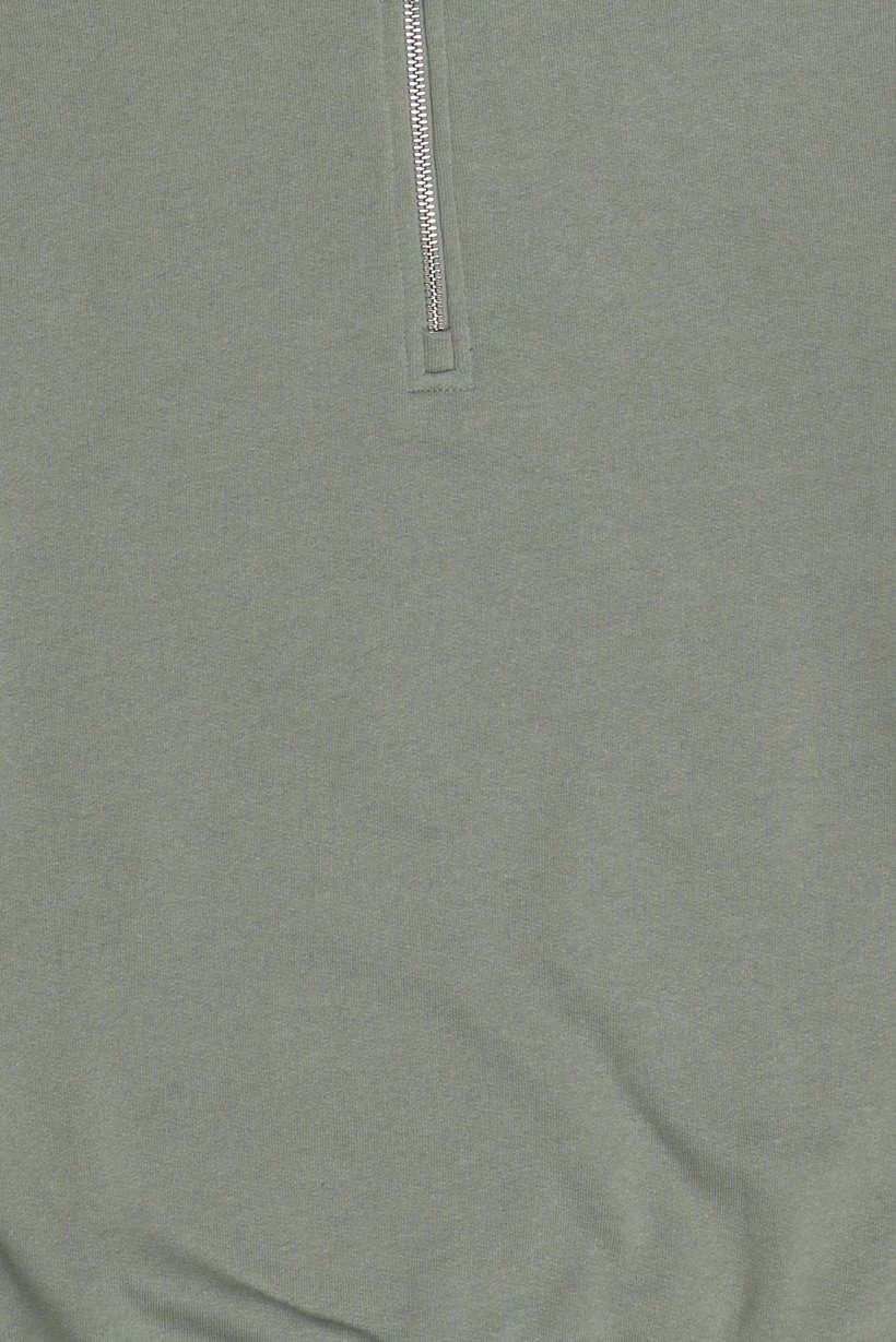 Men Mock Neck Long Sleeve Plain Sweatshirt, Sage Green