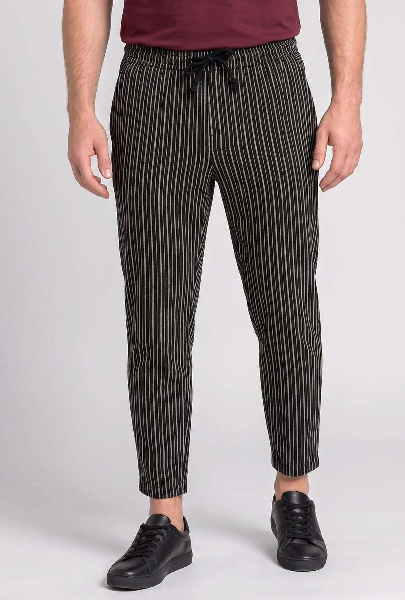 Men Comfort Fit Stripe Straight Leg Pants, Multicolor