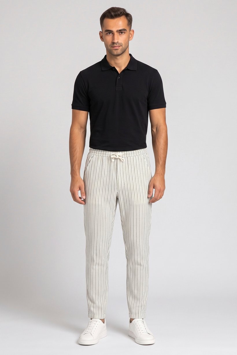 Men Comfort Fit Stripe Straight Leg Pants, Multicolor